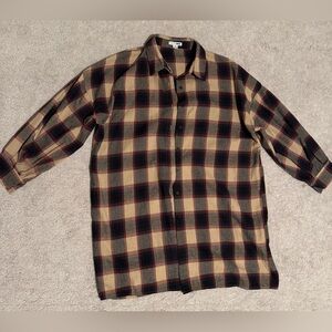Fashion Nova plaid longline flannel shirt